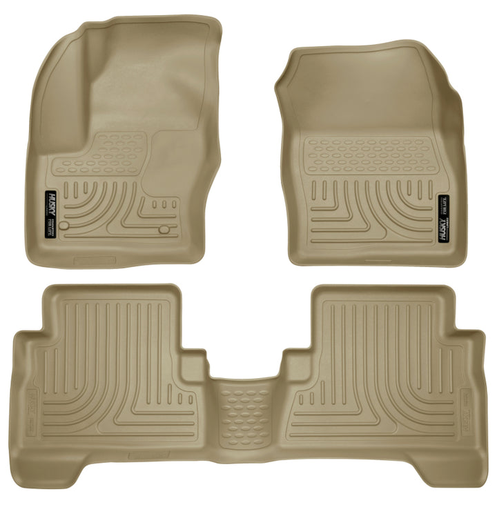 Husky Liners 2013 Ford Escape WeatherBeater Combo Tan Floor Liners - Bull Strap