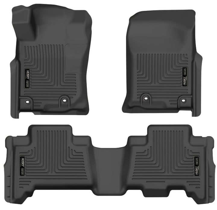 Husky Liners 2013 Toyota 4Runner WeatherBeater Black Front & 2nd Seat Floor Liners - Bull Strap