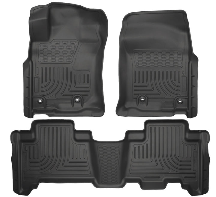Husky Liners 2013 Toyota 4Runner WeatherBeater Black Front & 2nd Seat Floor Liners - Bull Strap