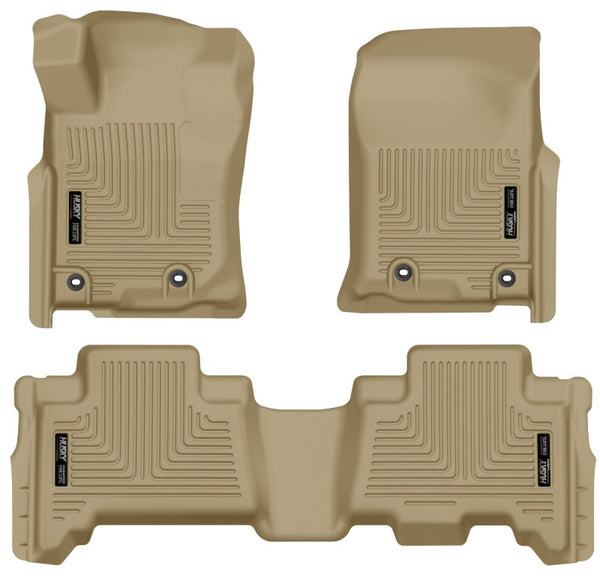 Husky Liners 2013 Toyota 4Runner WeatherBeater Tan Front & 2nd Seat Floor Liners - Bull Strap