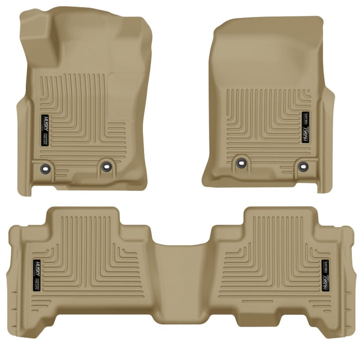 Husky Liners 2013 Toyota 4Runner WeatherBeater Tan Front & 2nd Seat Floor Liners - Bull Strap
