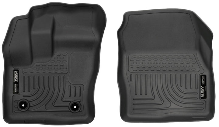 Husky Liners 2014-2015 Ford Transit Connect WeatherBeater Front Black Floor Liners - Bull Strap