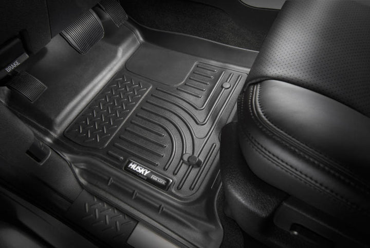 Husky Liners 2014 Kia Sportage w/Retain Hooks WeatherBeater Combo Front & 2nd Row Black Floor Liners - Bull Strap