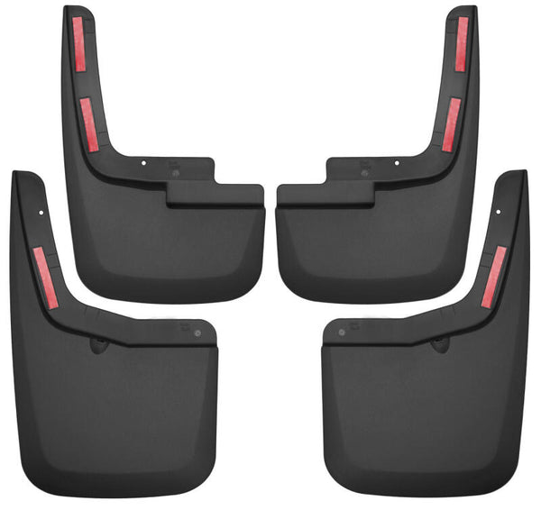 Husky Liners 2015-2017 Ford F-150 w/ OE Fender Flares Front and Rear Mud Guards - Black - Bull Strap
