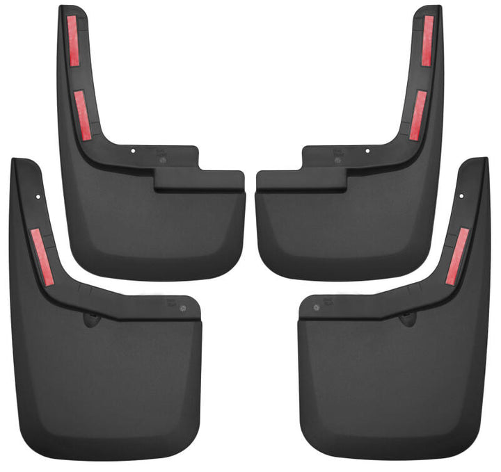 Husky Liners 2015-2017 Ford F-150 w/ OE Fender Flares Front and Rear Mud Guards - Black - Bull Strap