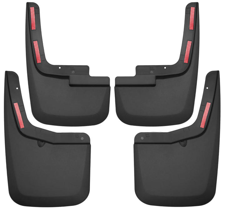 Husky Liners 2015-2017 Ford F-150 w/ OE Fender Flares Front and Rear Mud Guards - Black - Bull Strap