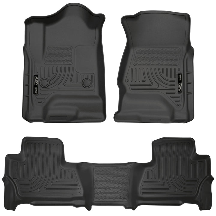 Husky Liners 2015 Chevy/GMC Tahoe/Yukon WeatherBeater Combo Black Floor Liners - Bull Strap