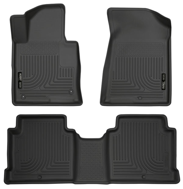 Husky Liners 2015 Hyundai Sonata Weatherbeater Black Front & 2nd Seat Floor Liners - Bull Strap