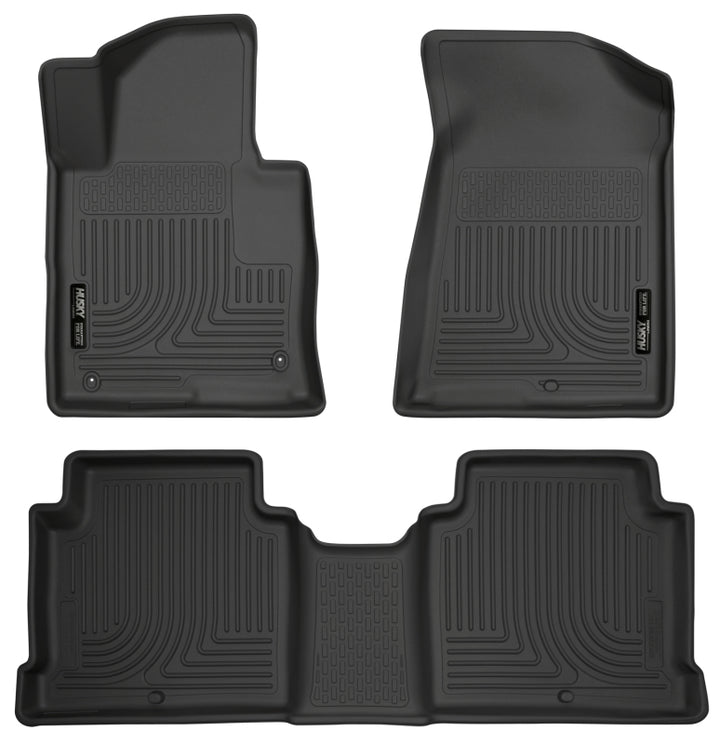 Husky Liners 2015 Hyundai Sonata Weatherbeater Black Front & 2nd Seat Floor Liners - Bull Strap