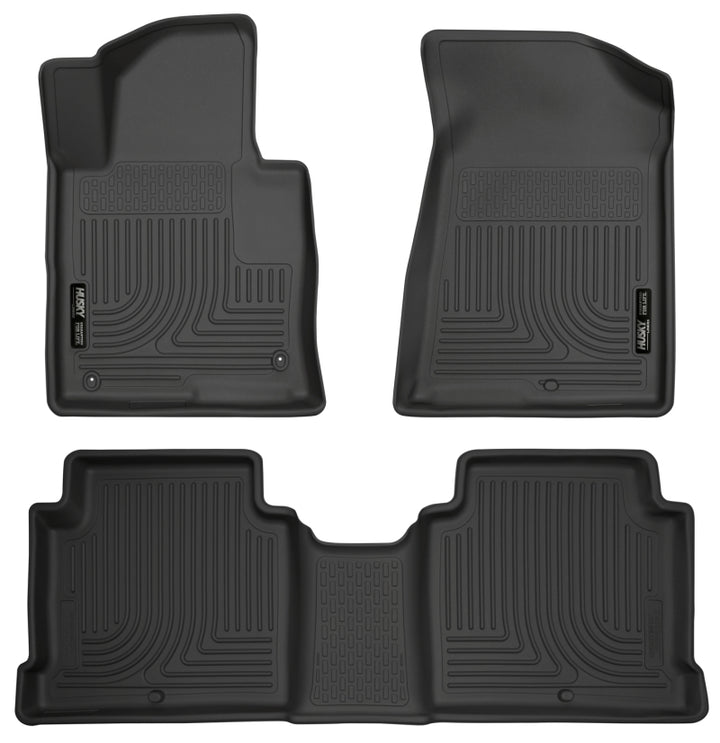 Husky Liners 2015 Hyundai Sonata Weatherbeater Black Front & 2nd Seat Floor Liners - Bull Strap