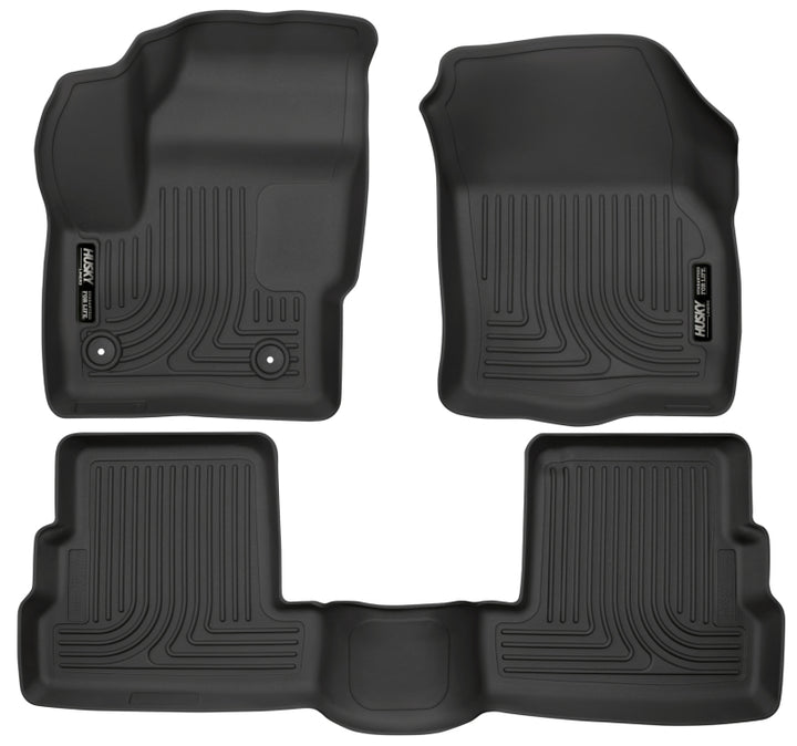 Husky Liners 2015 Lincoln MKC WeatherBeater Black Front & Second Seat Floor Liner - Bull Strap