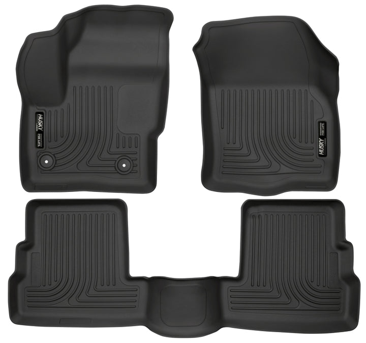 Husky Liners 2015 Lincoln MKC WeatherBeater Black Front & Second Seat Floor Liner - Bull Strap