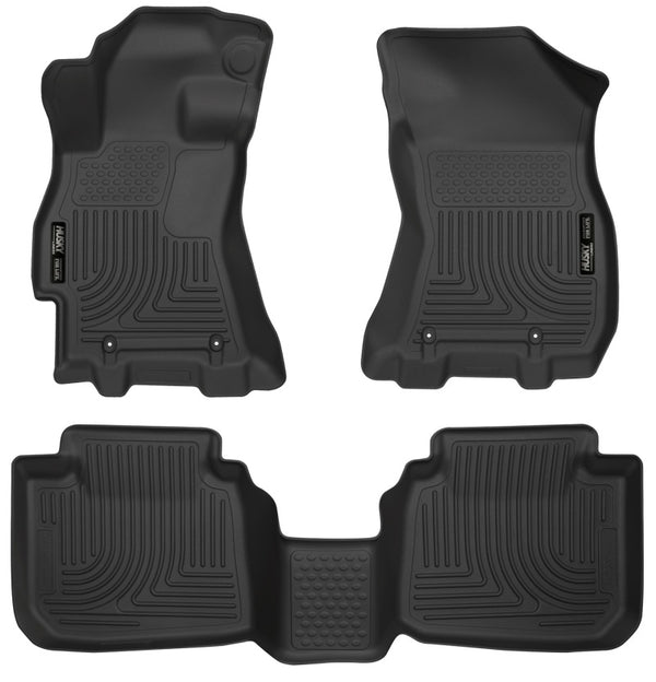 Husky Liners 2015 Subaru Legacy/Outback Weatherbeater Black Front & 2nd Seat Floor Liners - Bull Strap