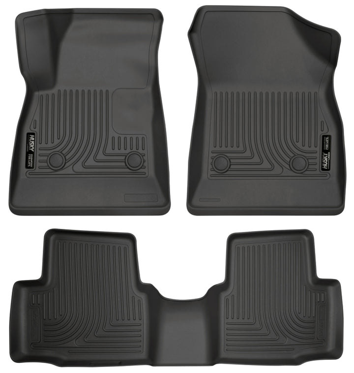 Husky Liners 2016-2017 Chevrolet Cruze WeatherBeater Combo Floor Liners - Black - Bull Strap