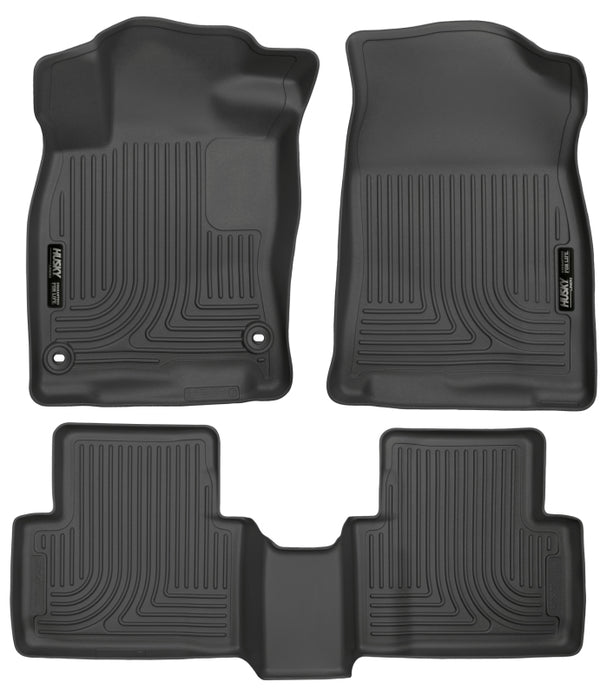 Husky Liners 2016 Honda Civic (4DR) WeatherBeater Combo Black Floor Liners - Bull Strap