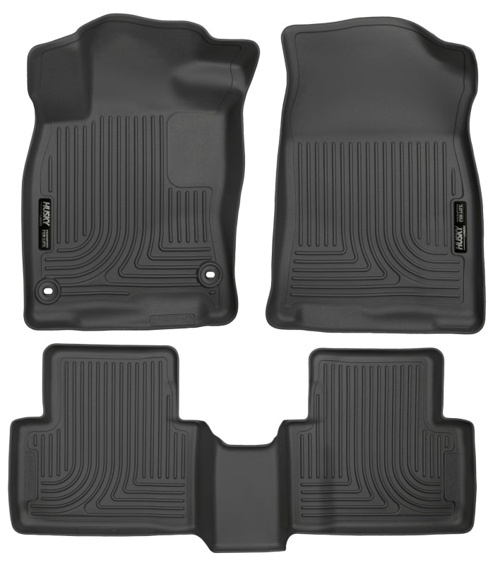 Husky Liners 2016 Honda Civic (4DR) WeatherBeater Combo Black Floor Liners - Bull Strap