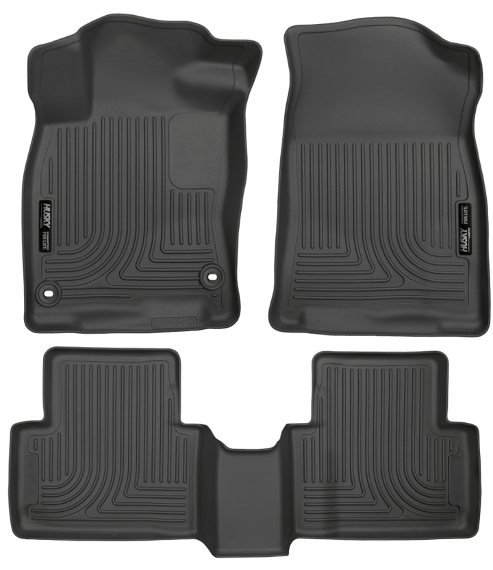 Husky Liners 2016 Honda Civic (4DR) WeatherBeater Combo Black Floor Liners - Bull Strap