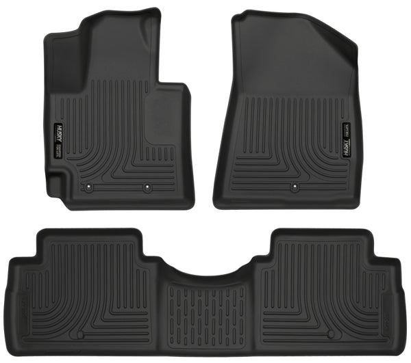 Husky Liners 2016 Kia Soul Weatherbeater Black Front & 2nd Seat Floor Liners (Footwell Coverage) - Bull Strap