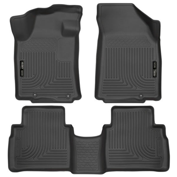 Husky Liners 2016 Nissan Maxima WeatherBeater Front and Second Row Black Floor Liners - Bull Strap