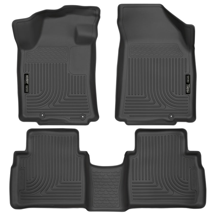 Husky Liners 2016 Nissan Maxima WeatherBeater Front and Second Row Black Floor Liners - Bull Strap