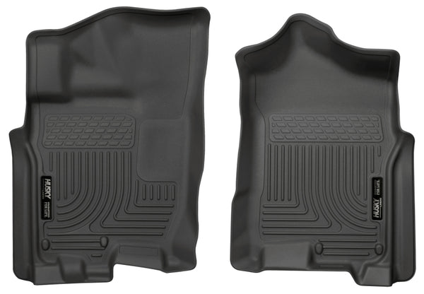Husky Liners 2016 Nissan Titan XD Crew Cab WeatherBeater Front Row Black Floor Liners - Bull Strap