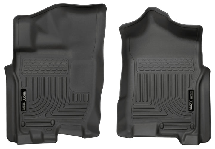 Husky Liners 2016 Nissan Titan XD Crew Cab WeatherBeater Front Row Black Floor Liners - Bull Strap