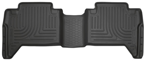 Husky Liners 2016 Toyota Tacoma Crew Cab WeatherBeater 2nd Row Black Floor Liners - Bull Strap