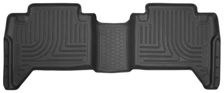 Husky Liners 2016 Toyota Tacoma Crew Cab WeatherBeater 2nd Row Black Floor Liners - Bull Strap
