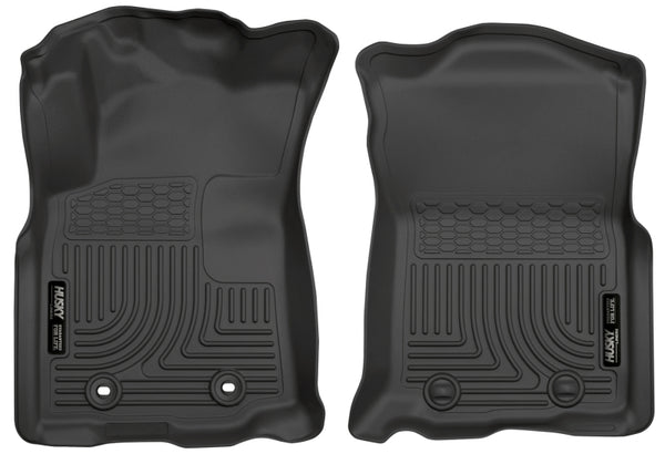 Husky Liners 2016 Toyota Tacoma w/ Manual Trans WeatherBeater Front Black Floor Liners - Bull Strap