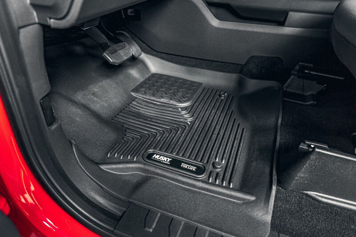 Husky Liners 2017 Ford F-250 Super Duty Crew Cab X-Act Contour Black Front & Rear Floor Liners - Bull Strap