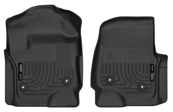 Husky Liners 2017 Ford F250 Crew Cab Vinyl X-Act Contour Black Floor Liners - Bull Strap