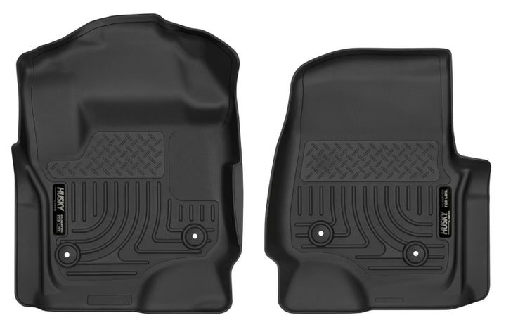 Husky Liners 2017 Ford F250 Crew Cab Vinyl X-Act Contour Black Floor Liners - Bull Strap