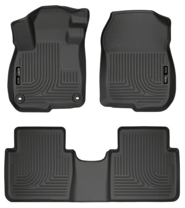 Husky Liners 2017 Honda CR-V Weatherbeater Black Front & 2nd Seat Floor Liners - Bull Strap
