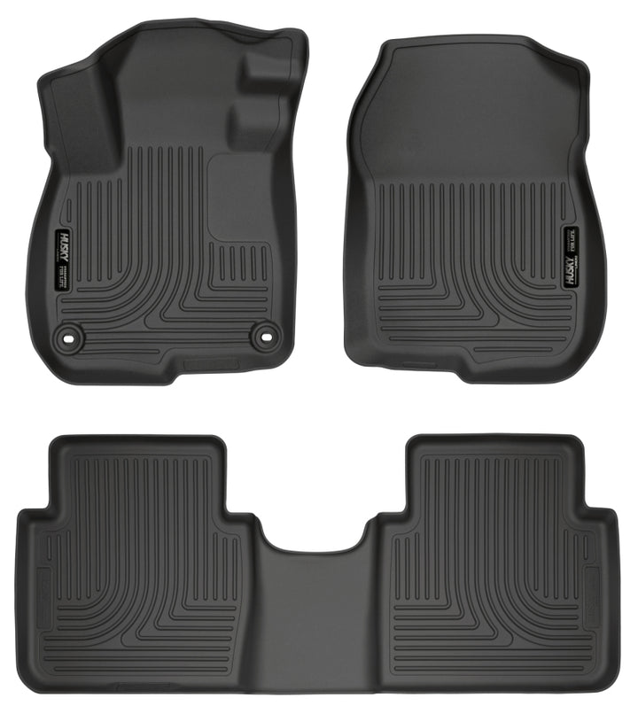 Husky Liners 2017 Honda CR-V Weatherbeater Black Front & 2nd Seat Floor Liners - Bull Strap
