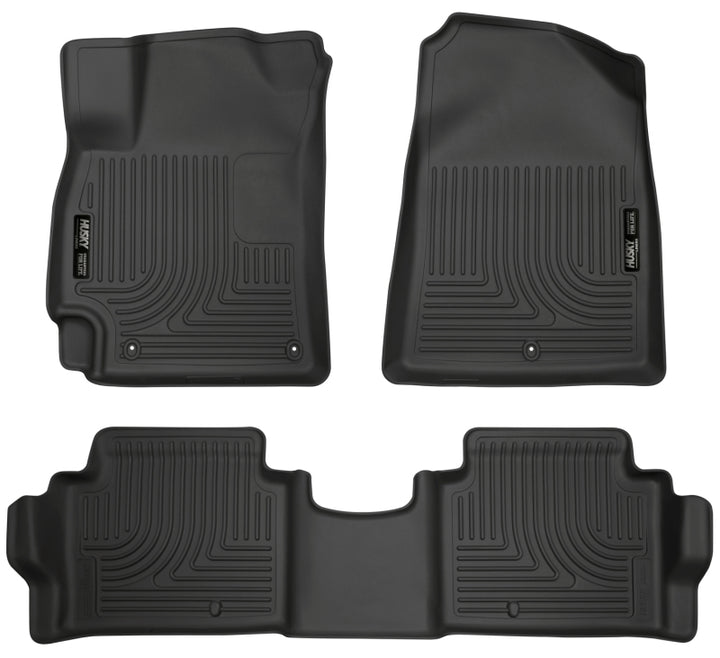 Husky Liners 2017 Hyundai Elantra Weatherbeater Black Front and Second Row Floor Liners - Bull Strap
