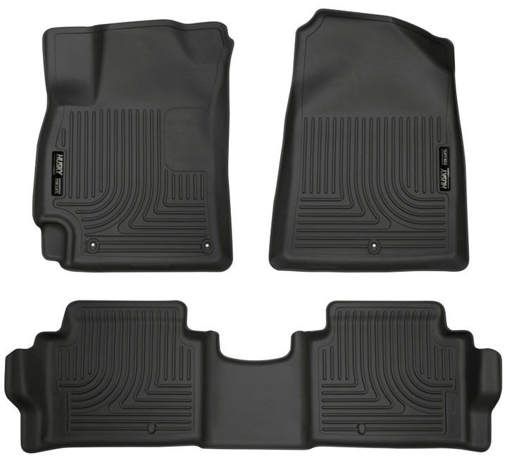 Husky Liners 2017 Hyundai Elantra Weatherbeater Black Front and Second Row Floor Liners - Bull Strap