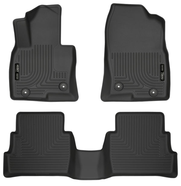Husky Liners 2017 Mazda CX-5 Weatherbeater Black Front & 2nd Seat Floor Liners - Bull Strap