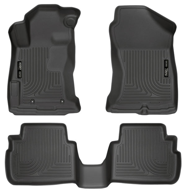 Husky Liners 2017 Subaru Impreza Weatherbeater Black Front & 2nd Seat Floor Liners - Bull Strap