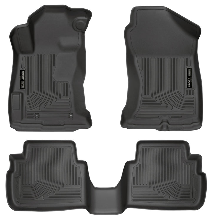 Husky Liners 2017 Subaru Impreza Weatherbeater Black Front & 2nd Seat Floor Liners - Bull Strap