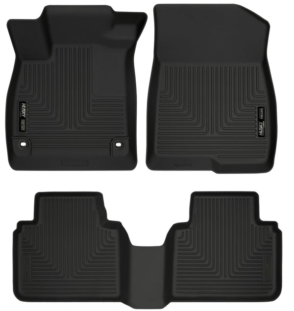 Husky Liners 2018 Honda Accord WeatherBeater Black Front & 2nd Seat Floor Liners - Bull Strap
