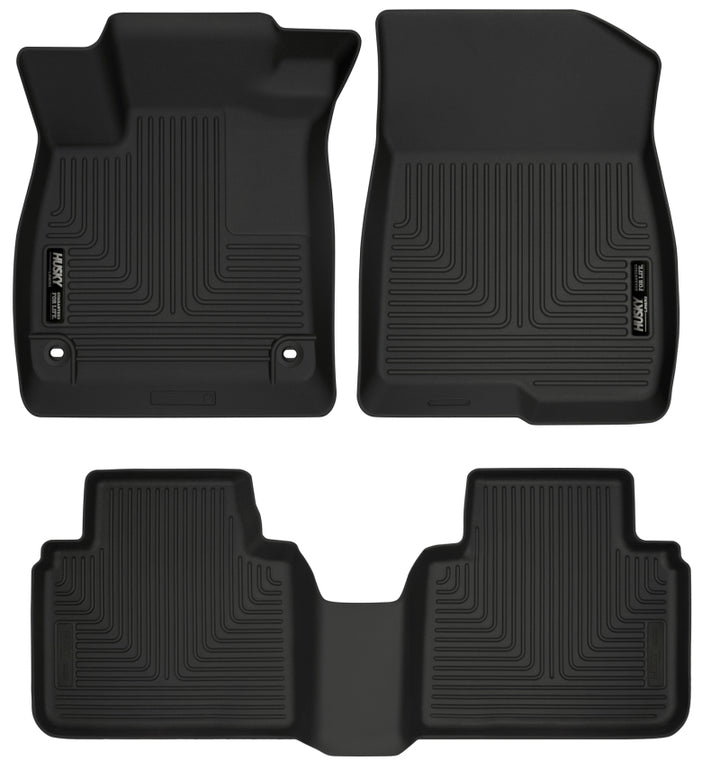 Husky Liners 2018 Honda Accord WeatherBeater Black Front & 2nd Seat Floor Liners - Bull Strap