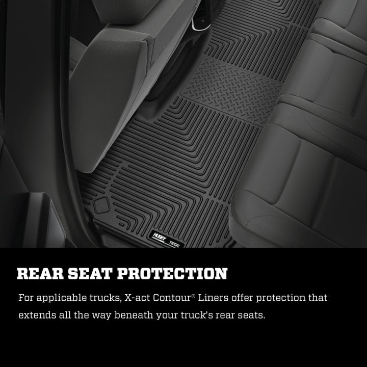 Husky Liners 2019+ Dodge Ram 1500 Crew Cab X-Act Contour Black 2nd Seat Floor Liners - Bull Strap