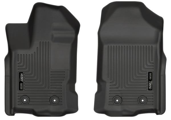 Husky Liners 2019 Ford Ranger SuperCrew Cab & SuperCab WeatherBeater Black Floor Liners - Bull Strap