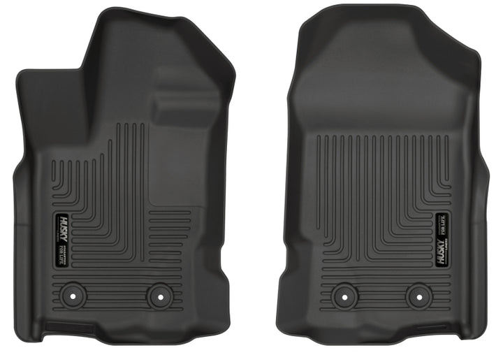 Husky Liners 2019 Ford Ranger SuperCrew Cab & SuperCab WeatherBeater Black Floor Liners - Bull Strap