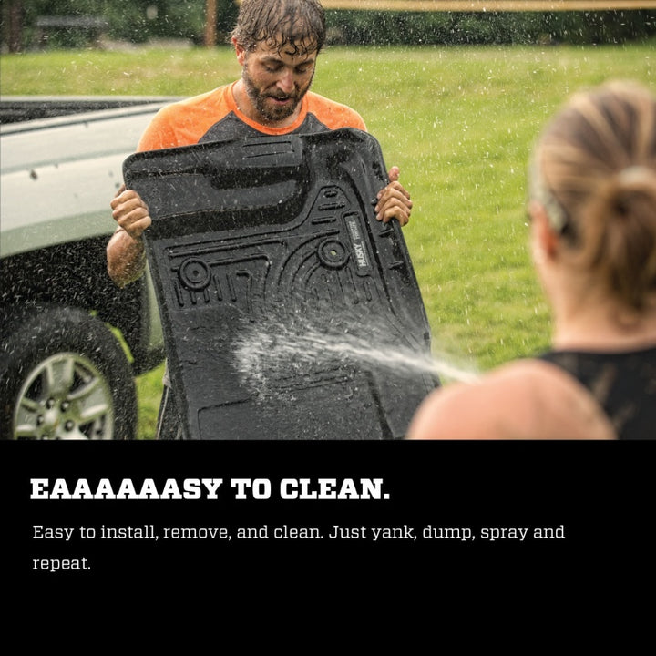 Husky Liners 2019 Ford Ranger SuperCrew Cab & SuperCab WeatherBeater Black Floor Liners - Bull Strap