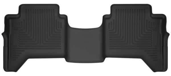 Husky Liners 2019 Ford Ranger SuperCrew Cab X-Act Contour Black Floor Liners (2nd Row) - Bull Strap