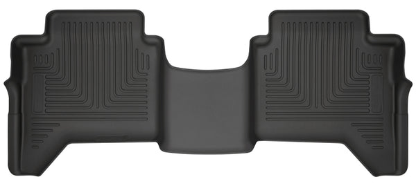 Husky Liners 2019 Ford Ranger SuperCrew WeatherBeater 2nd Row Black Floor Liners - Bull Strap