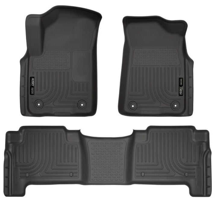 Husky Liners 2019+ Infiniti QX80/2019+ Nissan Armada Weatherbeater Black Fnt & 2nd Seat Floor Liners - Bull Strap