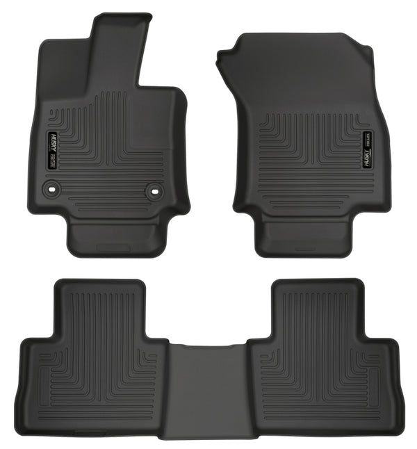 Husky Liners 2019 Toyota RAV4 Weatherbeater Black Front & 2nd Seat Floor Liners - Bull Strap