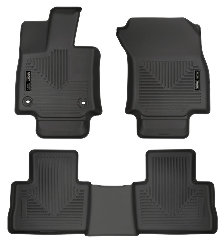 Husky Liners 2019 Toyota RAV4 Weatherbeater Black Front & 2nd Seat Floor Liners - Bull Strap